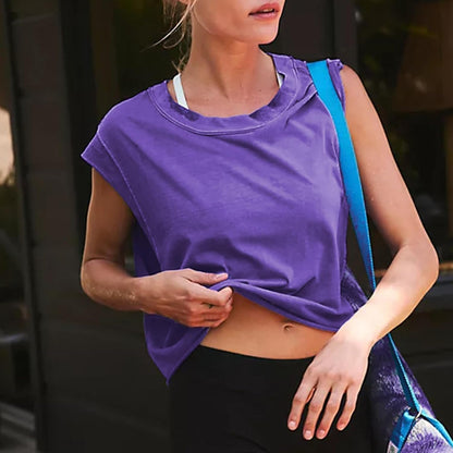 Oversized Tank Top for Women Sleeveless Athletic Cropped Activewear Workout Yoga Gym Tops