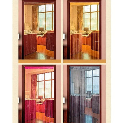 Fashion 200cm*100cm String Sparkle Curtains Fly Screen Fringe Tassel Curtain Room Divider Door Window Decor