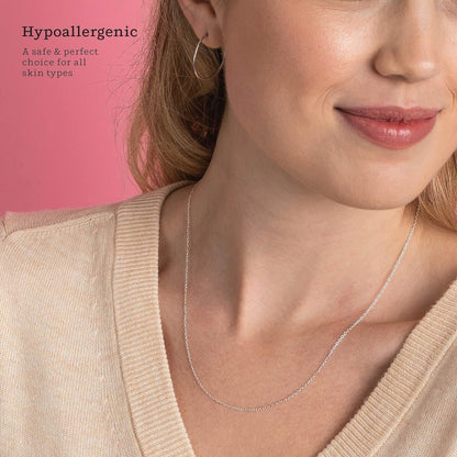 1Mm 925 Sterling Silver Necklace for Women | 16-36 Inch Long Silver, 18K Gold, Rose Gold Necklaces for Women - Made in Italy Real Cable Chain Jewelry | Dainty Cadena De Plata S925 Para Mujer