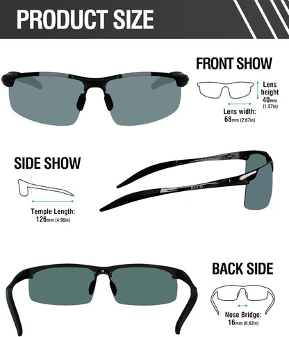 Mens Sports Polarized Sunglasses UV Protection Sunglasses for Men 8177S