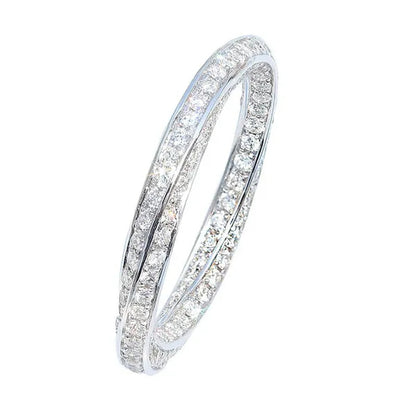 Fashion Woman Ring Dainty 925 Sterling Silver Stackable Jewelry Natural White Sapphire Diamond Band Elegant Bride Engagement Party Wedding Accessories Anniversary Gift Gemstone Rings Size 4-12 Bague Femme
