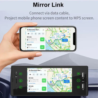 ESSGOO 1Din 5 Inch IPS HD Touch Screen Car MP5 Player Bluetooth 2USB FM Radio Car Stereo Support Mirrorlink and Rear View Camera