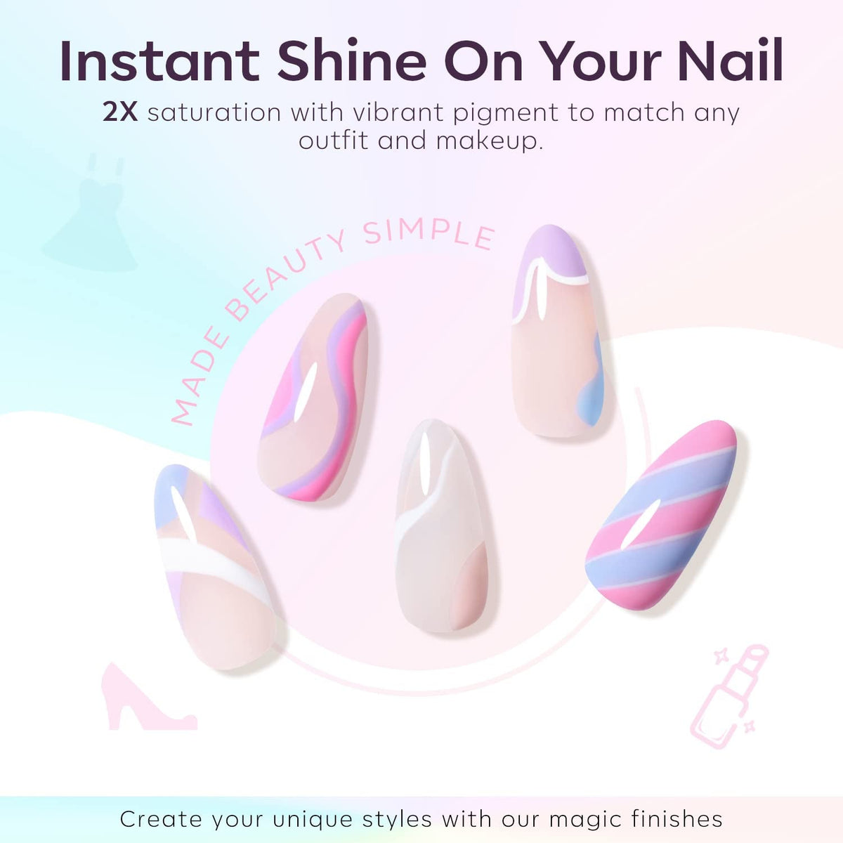 Gel Nail Polish Set, 6 Colors Easter Pastel Gel Polish Set with Nail Art Liner Brush, Soft Pink White Light Purple Blue Green Nude Spring Painting Nail Gel Polish Kit Mani DIY Salon Gifts