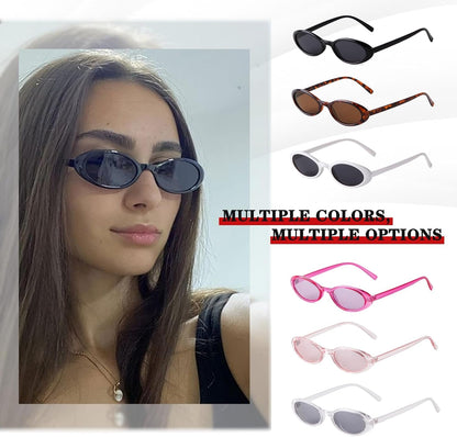 Trendy Oval Sunglasses Women 90’S Vintage Sun Glasses Fashion Tinted Glasses UV400 Protection