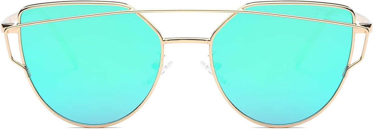 Cat Eye Sunglasses for Women Fashion Designer Style Mirrored Lenses