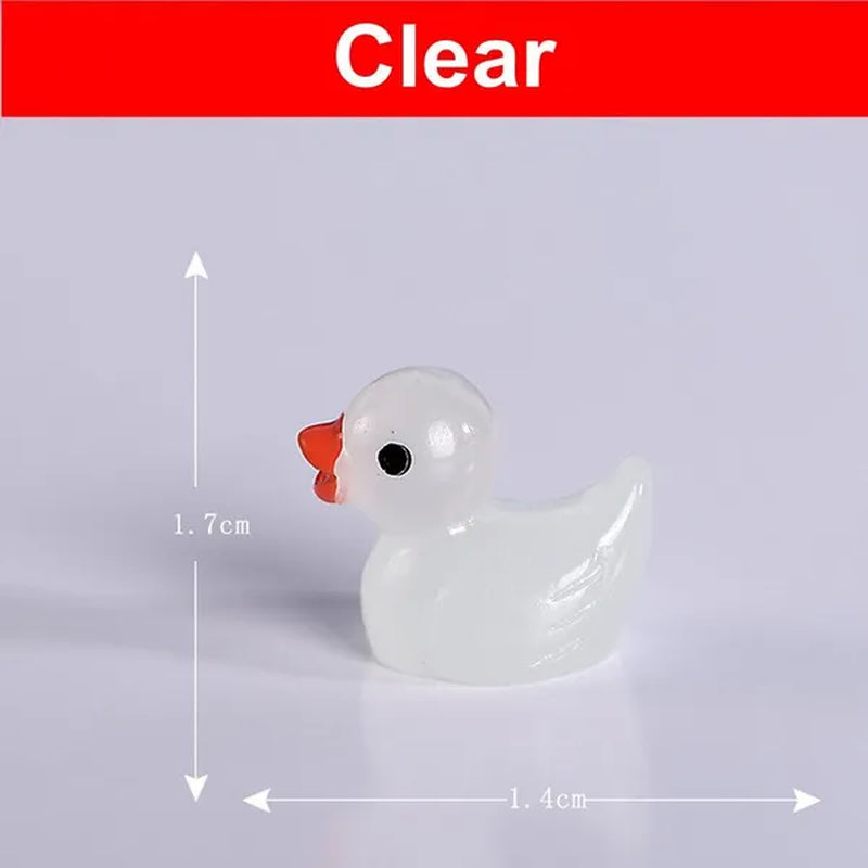 100/50/25/5PCS Mini Luminous Resin Ducks Glow in The Dark Miniature Ornament Tiny Ducks For DIY Fairy Garden Micro Landscape Potted Decoration