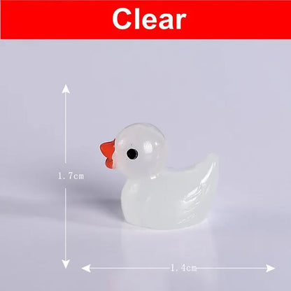 100/50/25/5PCS Mini Luminous Resin Ducks Glow in The Dark Miniature Ornament Tiny Ducks For DIY Fairy Garden Micro Landscape Potted Decoration