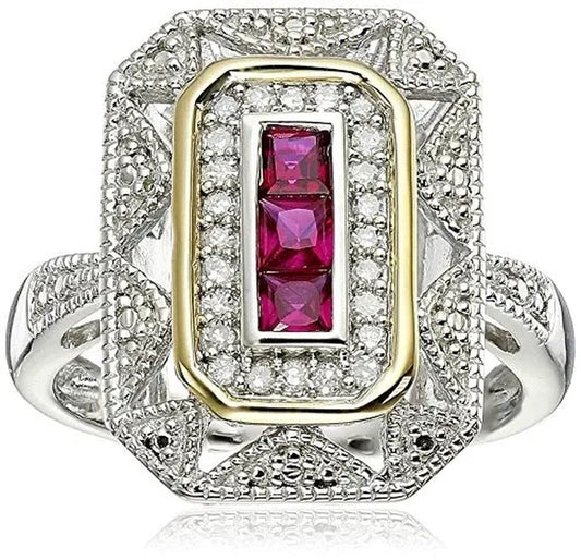 New Fashion Cocktail Cut Ruby Wedding Ring