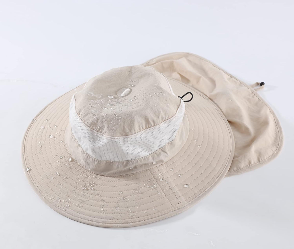 Outdoor UPF50+ Mesh Sun Hat Wide Brim Fishing Hat with Neck Flap Sun Hat for Men Women