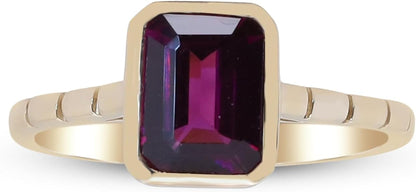 14K Yellow Gold Genuine Rodholite Ring for Women