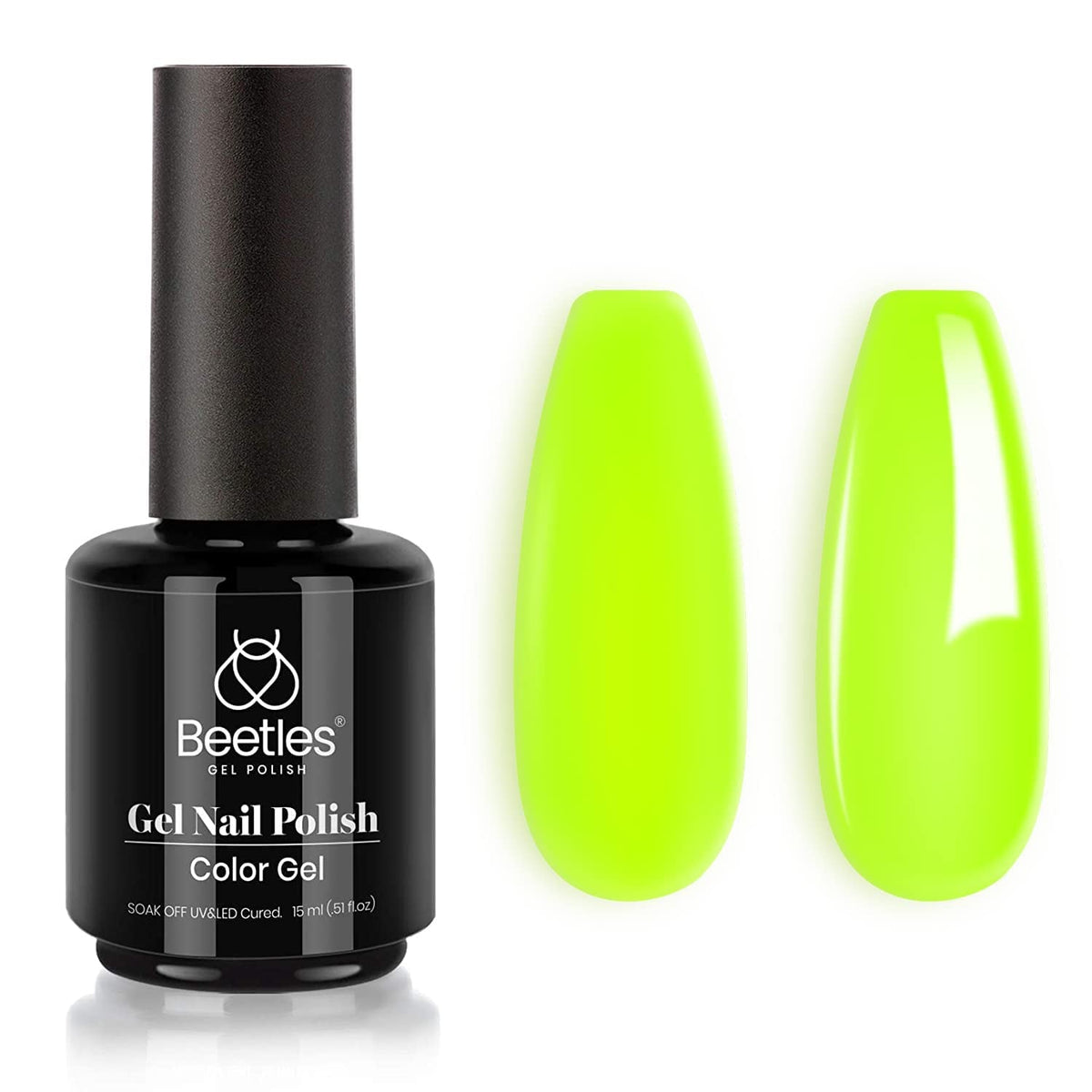 Beetles Gel Nail Polish, 1 Pcs 15ml White Color Soak Off Gel Polish Nail Art Manicure Salon DIY Gel Nail Design Decoration at Home Nail Lamp Needed Nails Minicure Kit Gift