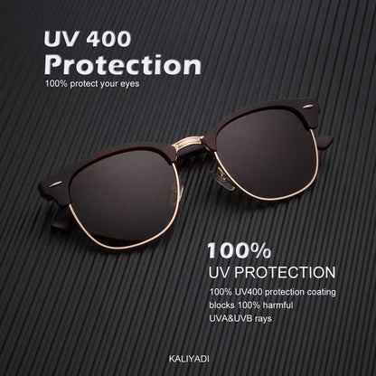 Polarized Sunglasses for Men and Women Semi-Rimless Frame Driving Sun Glasses UV Blocking