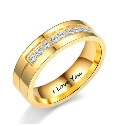 1PC Titanium Steel Love Rings Gold Plated Rings Charming Men Women Wedding Bands