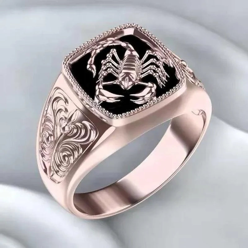 Exquisite Men's Retro Animal Relief Punk RING Silver Plated Ring Gold Plated Ring Party Carnival Banquet Wedding Classic Handsome Jewelry Ring Festival Jewelry Christmas Valentine's Day Anniversary Gift Size 6-13