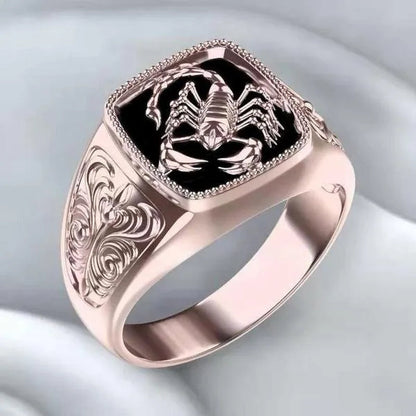 Exquisite Men's Retro Animal Relief Punk RING Silver Plated Ring Gold Plated Ring Party Carnival Banquet Wedding Classic Handsome Jewelry Ring Festival Jewelry Christmas Valentine's Day Anniversary Gift Size 6-13