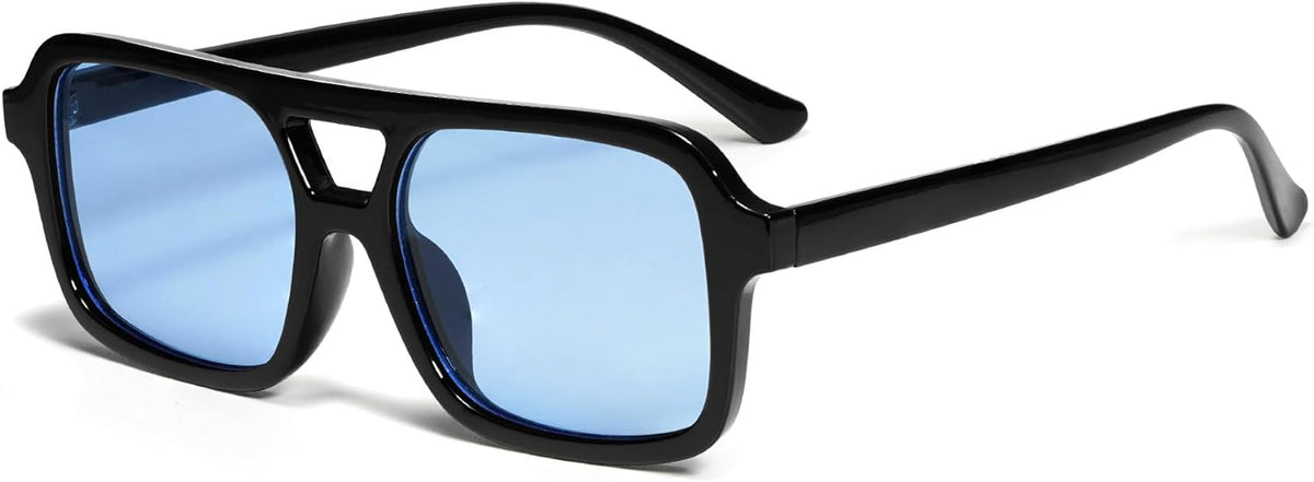 Retro 70s Square Aviator Sunglasses for Women Men Vintage Trendy Rectangle Sun Glasses VL9816