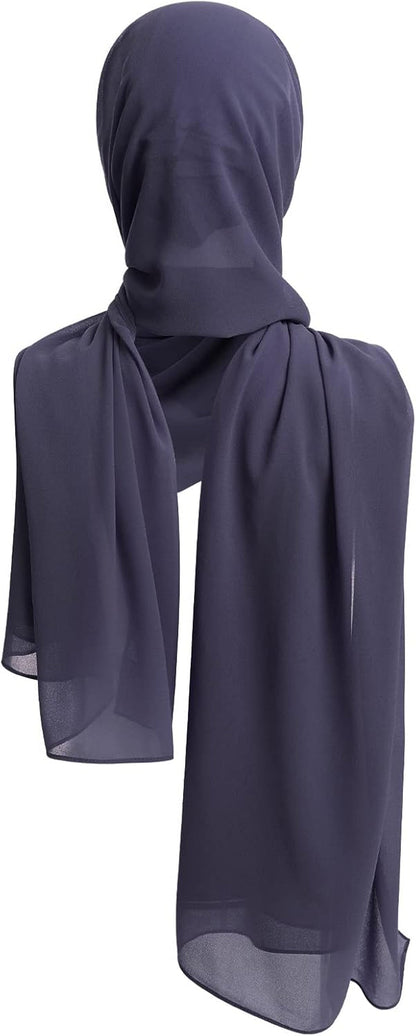 Women Muslim Long Khimar Ramadan Eid Prayer Garment Hijab Scarf Wrap Lightweight Chiffon Abaya Jilbab Islam Niqab