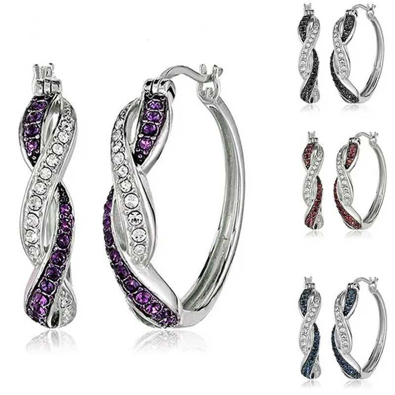 Fashionable new style 925 silver needle zircon earrings trendy color earrings simple and creative inlaid zircon earrings