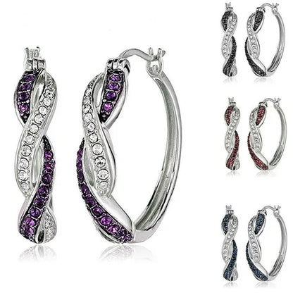 Fashionable new style 925 silver needle zircon earrings trendy color earrings simple and creative inlaid zircon earrings