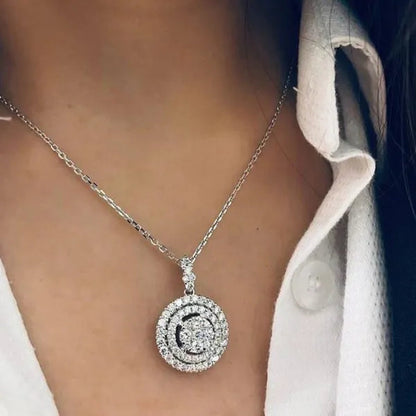 Exquisite Micro Inlay Bright Zircon Pendant Necklace for Women Bridal Wedding Jewelry Valentine Gifts