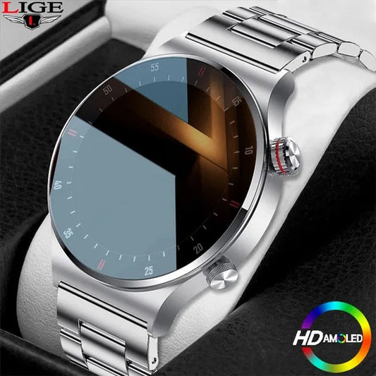 LIGE Bluetooth Call Smart Watch Men HD Screen Sports Bracelet Waterproof ECG Health Monitor Men SmartWatch For Uhren