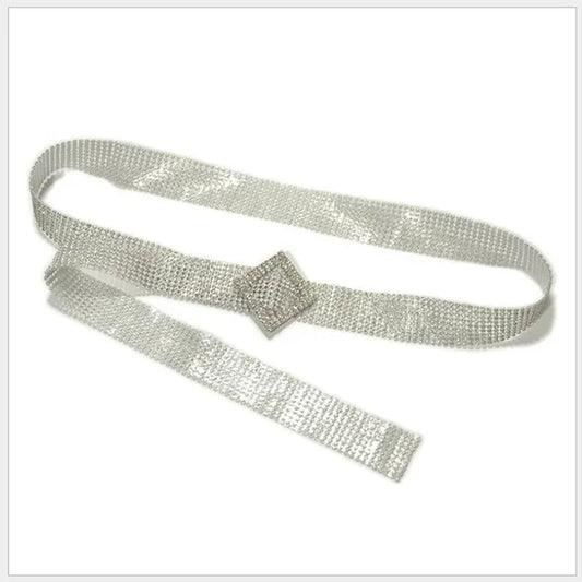 Brilliant Women's Belt Waist Chain Full Diamond Rhinestone Crystal Belt Luxury Large Party Silver Waist Belt