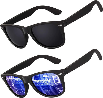 Polarized Sunglasses for Men Driving Sun glasses Shades 80's Retro Style Design Square