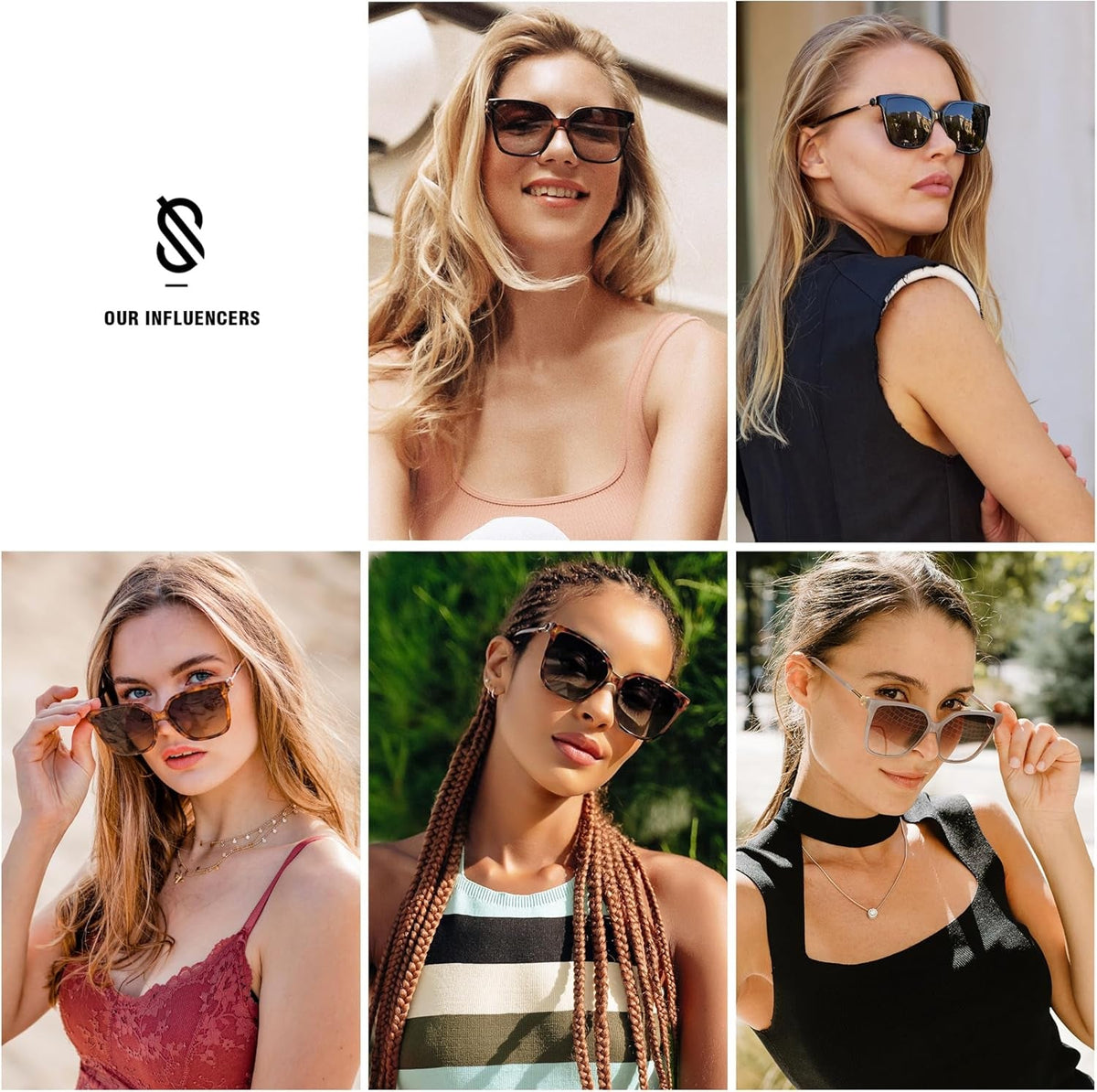 Fashion Square Sunglasses for Women Trendy UV Protection Lens Womens Sunnies Sunglasses SJ2196