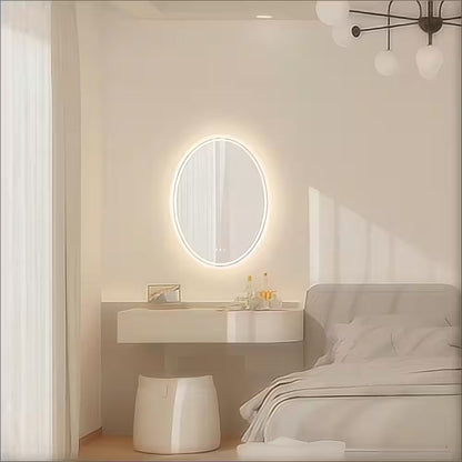 24 In. W X 32 In. H Large Oval Frameless Anti-Fog Backlit 3500-6500K Dimmable LED Wall Bathroom Vanity Mirror Hotel Spa