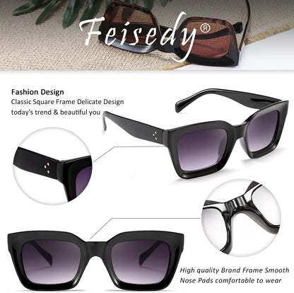 Classic Women Sunglasses Fashion Thick Square Sun Glasses Chunky Frame UV400 B2471