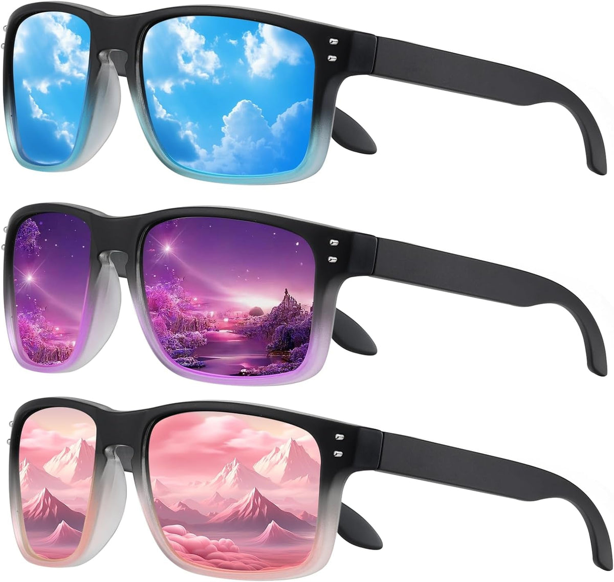 Polarized Sunglasses Men Womens - Retro Square Sun Glasses for Fishing Driving UV Protection
