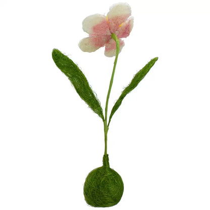 19" Green Yellow and Pink Spring Floral Table Top Decoration