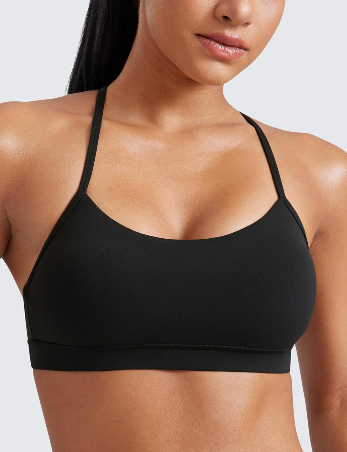 Butterluxe Womens Y Back Sports Bra - Padded Racerback Low Impact Spaghetti Thin Strap Workout Yoga Top