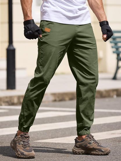 Joggers for Men Cotton Drawstring Chino Cargo Pants Hiking Outdoor Twill Track Jogger Sweatpants