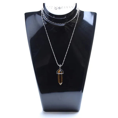 S925 Sterling Silver Chain Yellow Tiger Eye Stone Crystal Healing Point Semi-precious Gemstone Pendant Necklace for Women