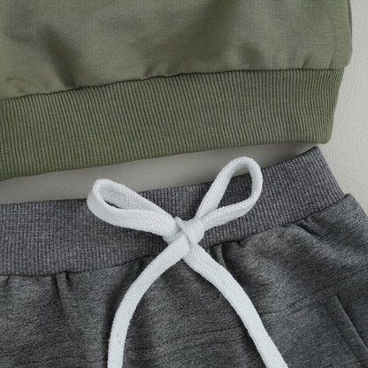 Toddler Baby Boy Clothes Funny Letter Long Sleeve Sweatshirt Pullover Top Jogger Pants Fall Winter Outfits