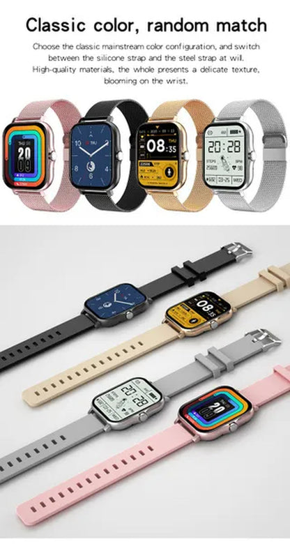 LIGE New Women Smart Watch Men 1.69" Color Screen Full touch Bluetooth Call Smart Bracelet Life Waterproof Fitness Tracker Ladies Health Bracelets Relogio Smartwatch+Gift