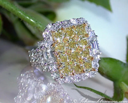 Sparkling 925 Sterling Silver Natural Gemstone Citrine Diamond Cluster Ring Party Bridal Wedding Women Jewelry Gifts Size 5 6 7 8 9 10