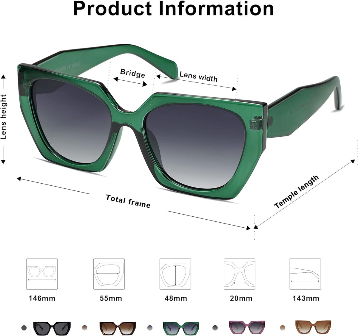 Big Trendy Polarized Sunglasses Womens Oversized Cateye Sunnies Lentes De Sol Para Mujer SJ2205