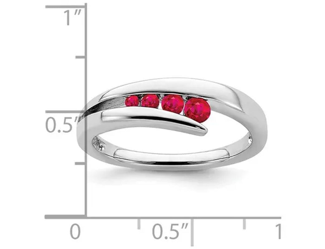 1/5 Carat (ctw) Natural Ruby Ring in 14K White Gold