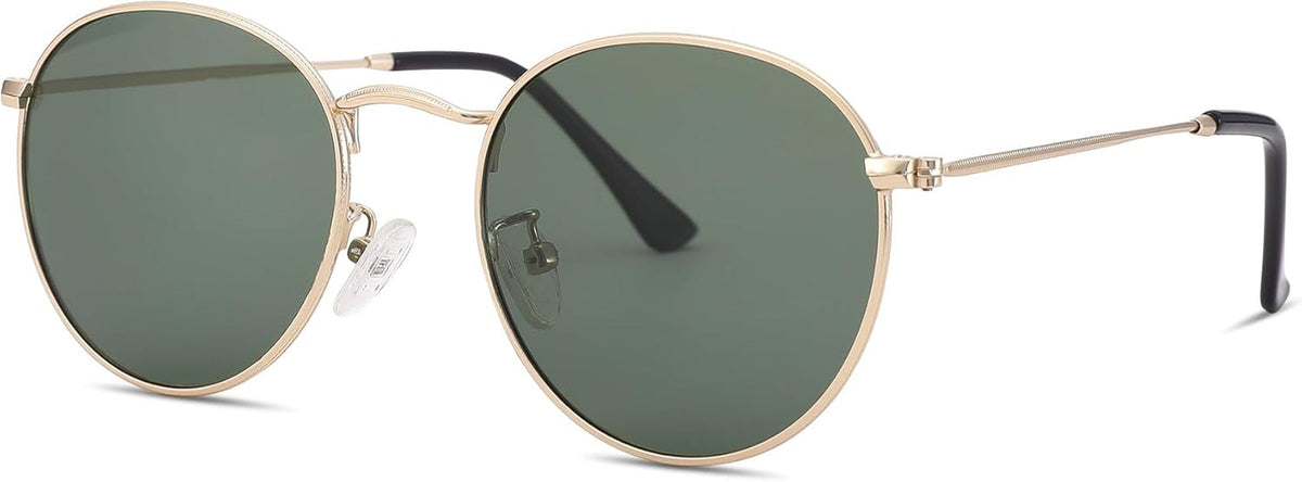 Small round Metal Polarized Sunglasses for Women Retro Designer Style