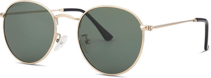 Small round Metal Polarized Sunglasses for Women Retro Designer Style