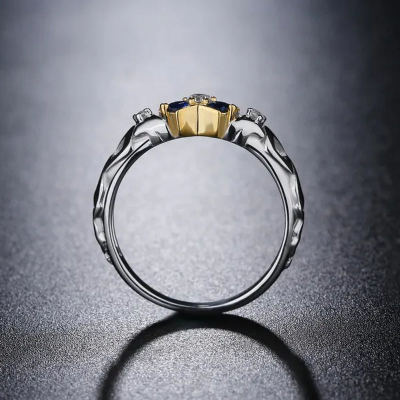 3PCS Zora‘s Sapphire Kokiri's Emerald Goron's Ruby Gold Plated Ring