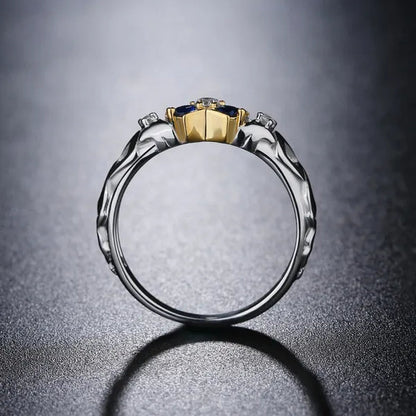 3PCS Zora‘s Sapphire Kokiri's Emerald Goron's Ruby Gold Plated Ring