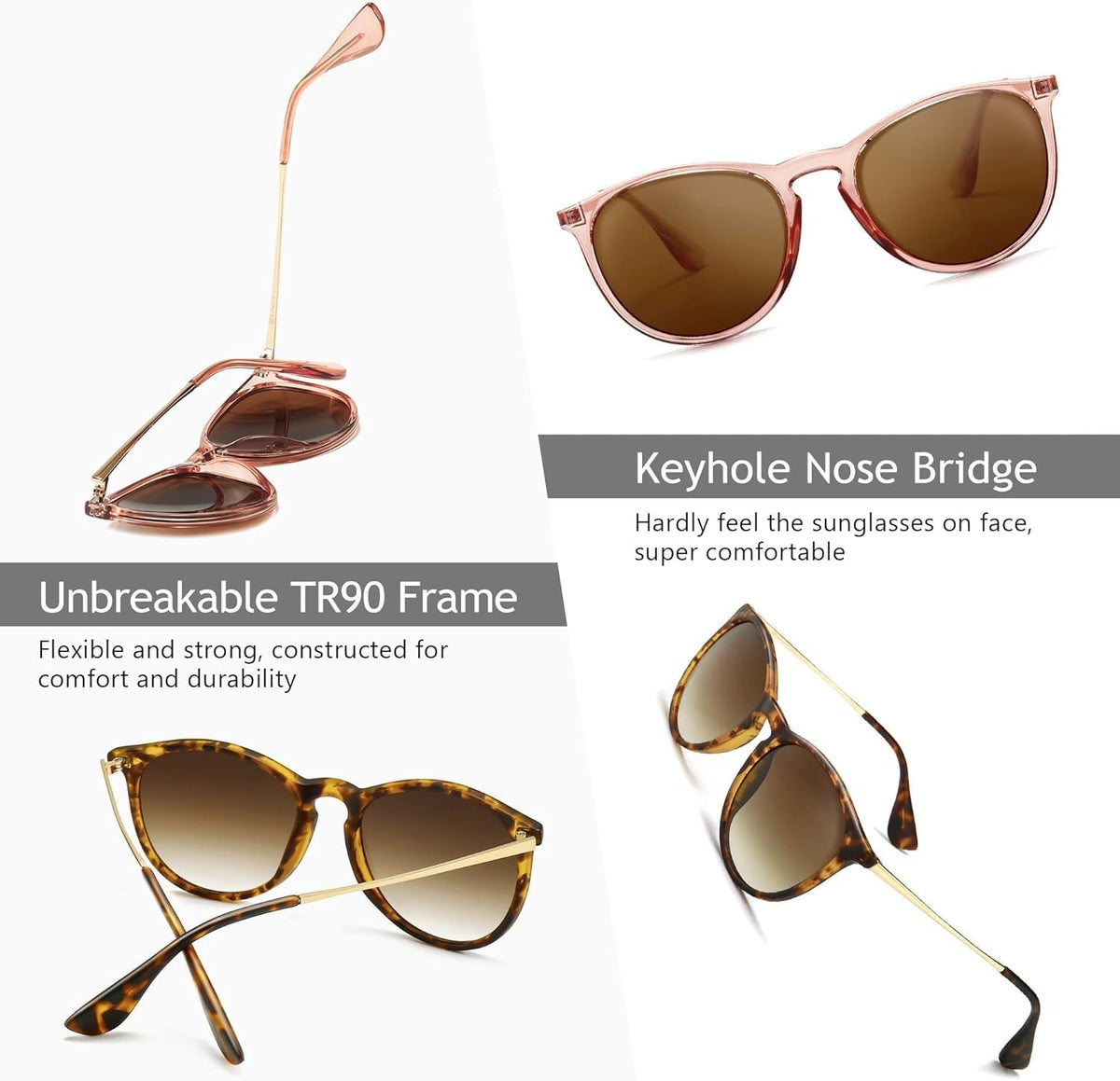 Vintage round Sunglasses for Women Men Classic Retro Designer Style