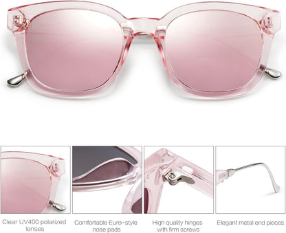 Classic Square Polarized Sunglasses for Women Men Retro Trendy UV400 Sunnies SJ2050