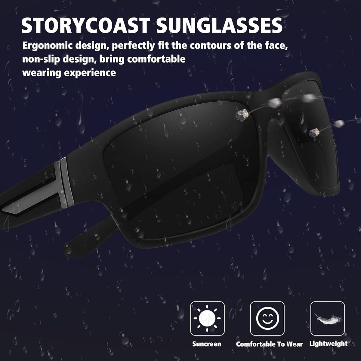 Polarized Sports Sunglasses for Men Women Unbreakable Frame Cycling Fishing Driving