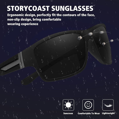 Polarized Sports Sunglasses for Men Women Unbreakable Frame Cycling Fishing Driving