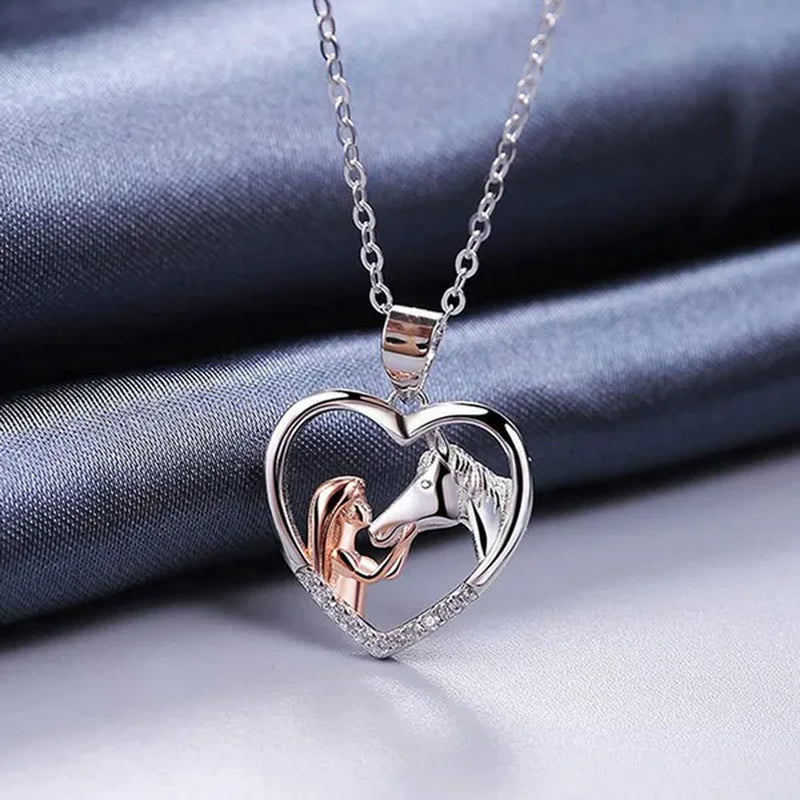 1/2/3pcs Funny Cute Horse Unicorn Pendant Necklace 925 Sterling Silver Necklace Earrings Bracelet Chain Jewelry Set For Women Girls Birthday Gifts