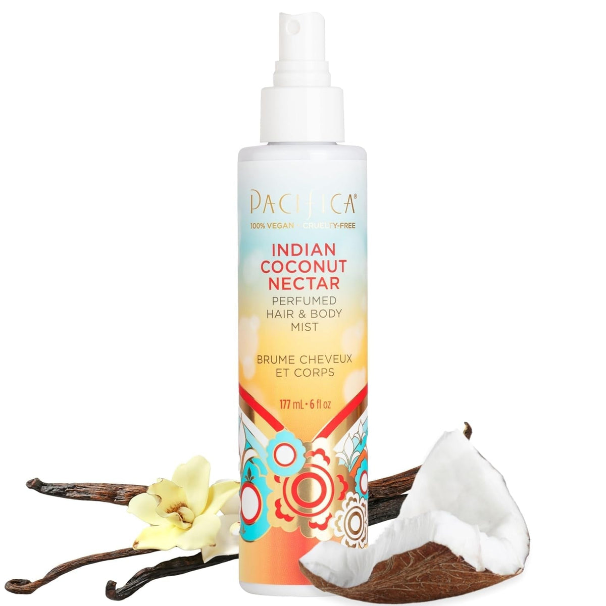 Beauty, Indian Coconut Nectar Hair Perfume & Body Spray, Coconut and Creamy Vanilla Scent, Natural & Essential Oils, Alcohol Free, Clean Fragrance, Vegan & Cruelty Free